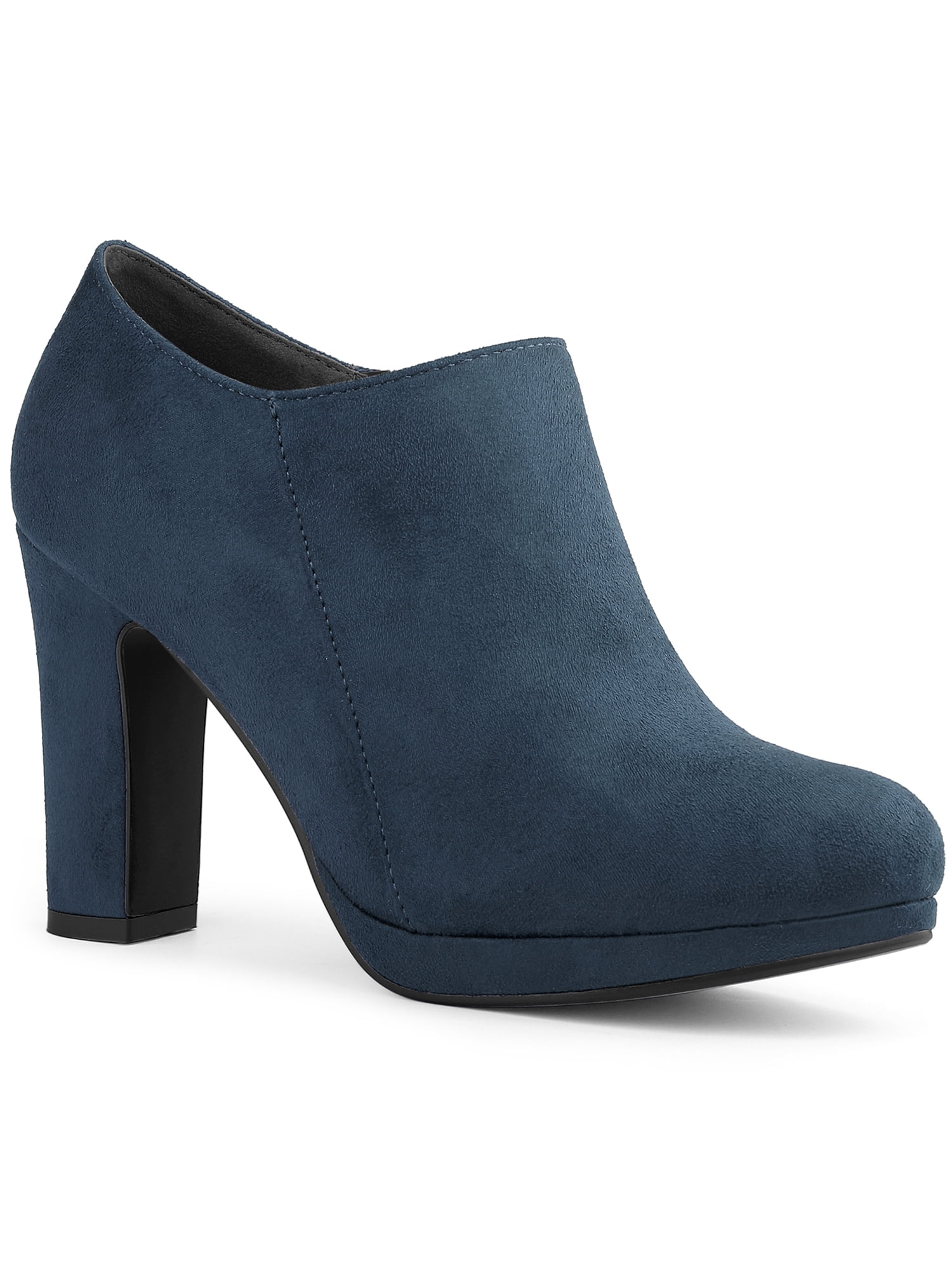 FOWT Deep Blue Men Fashion Round Toe Block Low Heel Stretchy Pull On Ankle Boots Buy Friends Like These Navy Blue Standard fit Low Block Heel  main image 3