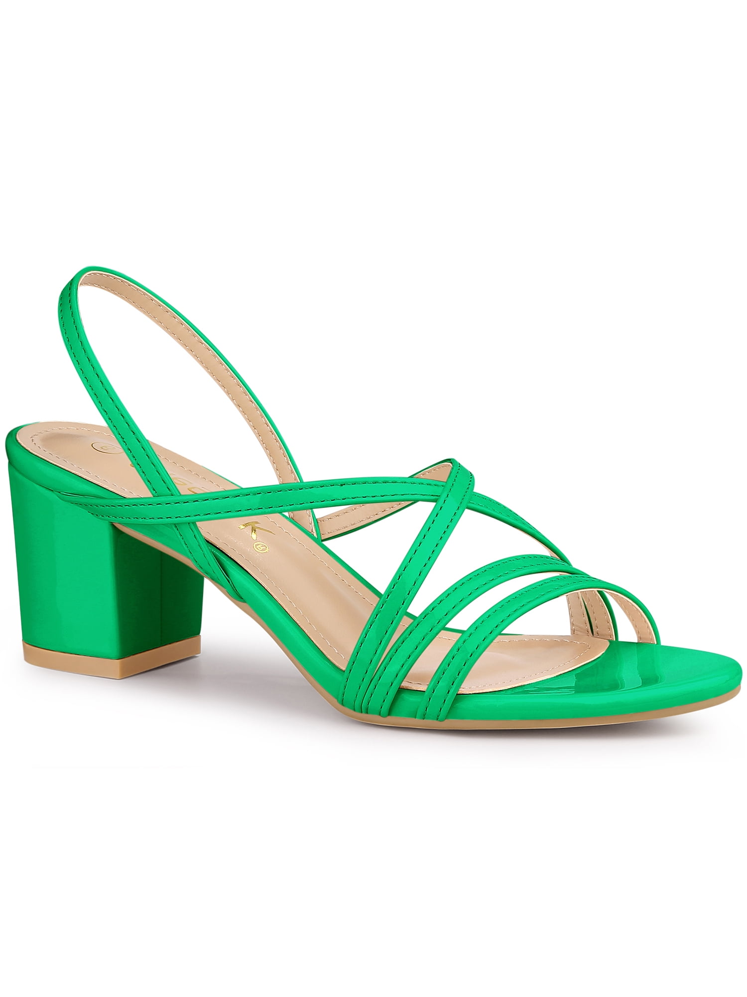 Solid Color Platform Block High Heels Ankle Strap Slingback Pumps main image 1
