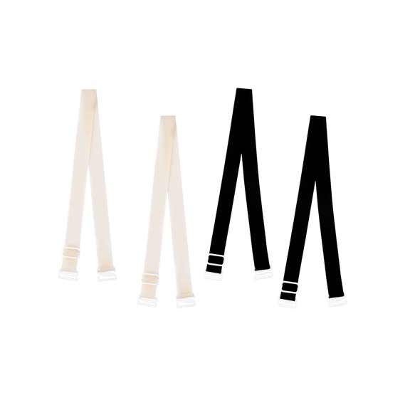 INSPIRE CHIC Women's Solid ColorClear Invisible Adjustable Bra Shoulder Straps Skin Color 2 Black