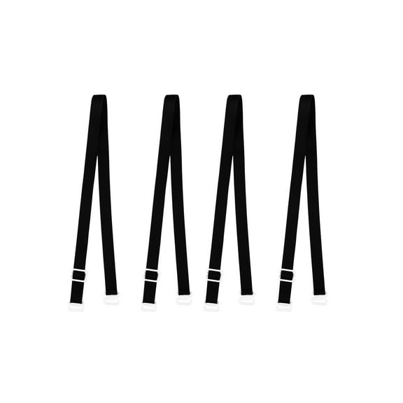 INSPIRE CHIC Women's Solid ColorClear Invisible Adjustable Bra Shoulder Straps Black-1