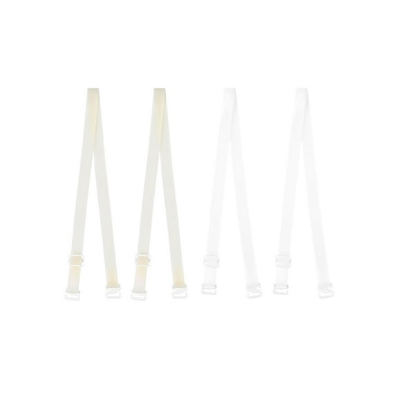 Clear Invisible Adjustable Replacement Bra Shoulder Straps for Women White+Skin Color 10 mm Width