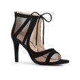 thumbnail image 1 of BLISSFUL STEP Women's Solid Open Toe Zipper Stiletto Strappy Heel Sandals Black 6.5, 1 of 8