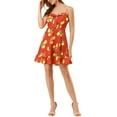 thumbnail image 1 of INSPIRE CHIC Women's Spaghetti Strap Bowknot Lemon Dotted Dresses, 1 of 8