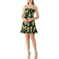 thumbnail image 1 of INSPIRE CHIC Women's Spaghetti Strap Bowknot Lemon Dotted Dresses, 1 of 8