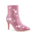thumbnail image 1 of BLISSFUL STEP Women's Sparkle Sequin Stiletto Heel Ankle Boots Hot Pink 6.5, 1 of 7
