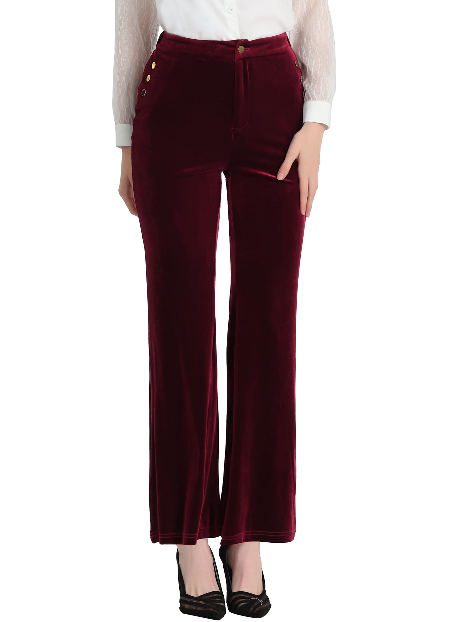 High Waist Velvet Flare Pants