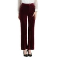 thumbnail image 1 of Allegra K Women's Sparkle Velvet Elastic High Waist  Flare Leg Pants, 1 of 6