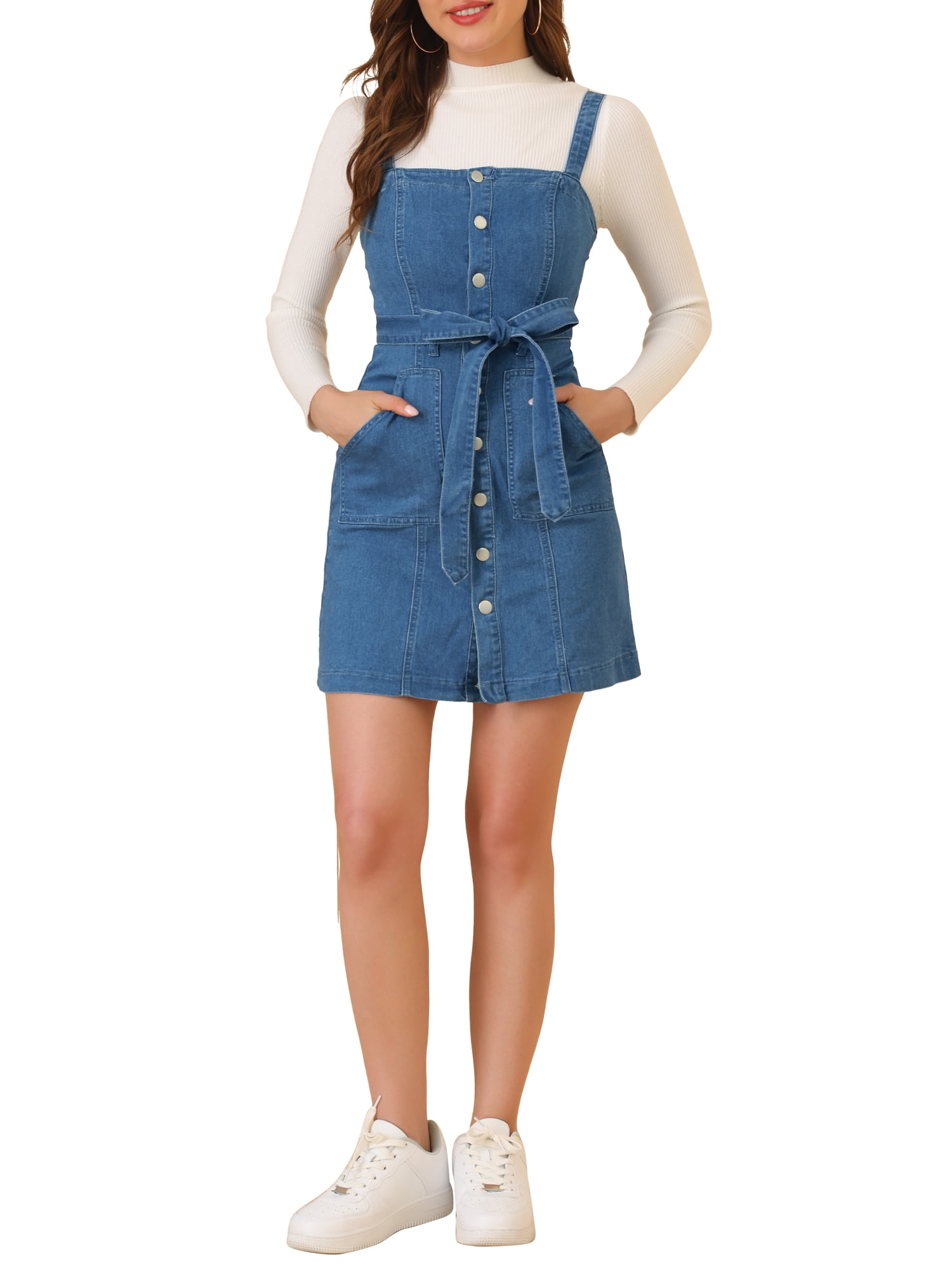 chinese dress ladies Denim A-Line Shirt Dress Small