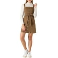thumbnail image 1 of INSPIRE CHIC Women's Adjustable Strap A-Line Jeans Denim Spring Summer Dress M Brown, 1 of 8