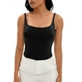 thumbnail image 1 of INSPIRE CHIC Women's Square Neck Cami Vest Shelf Bra Adjustable Spaghetti Strap Tank Camisole S Black, 1 of 6
