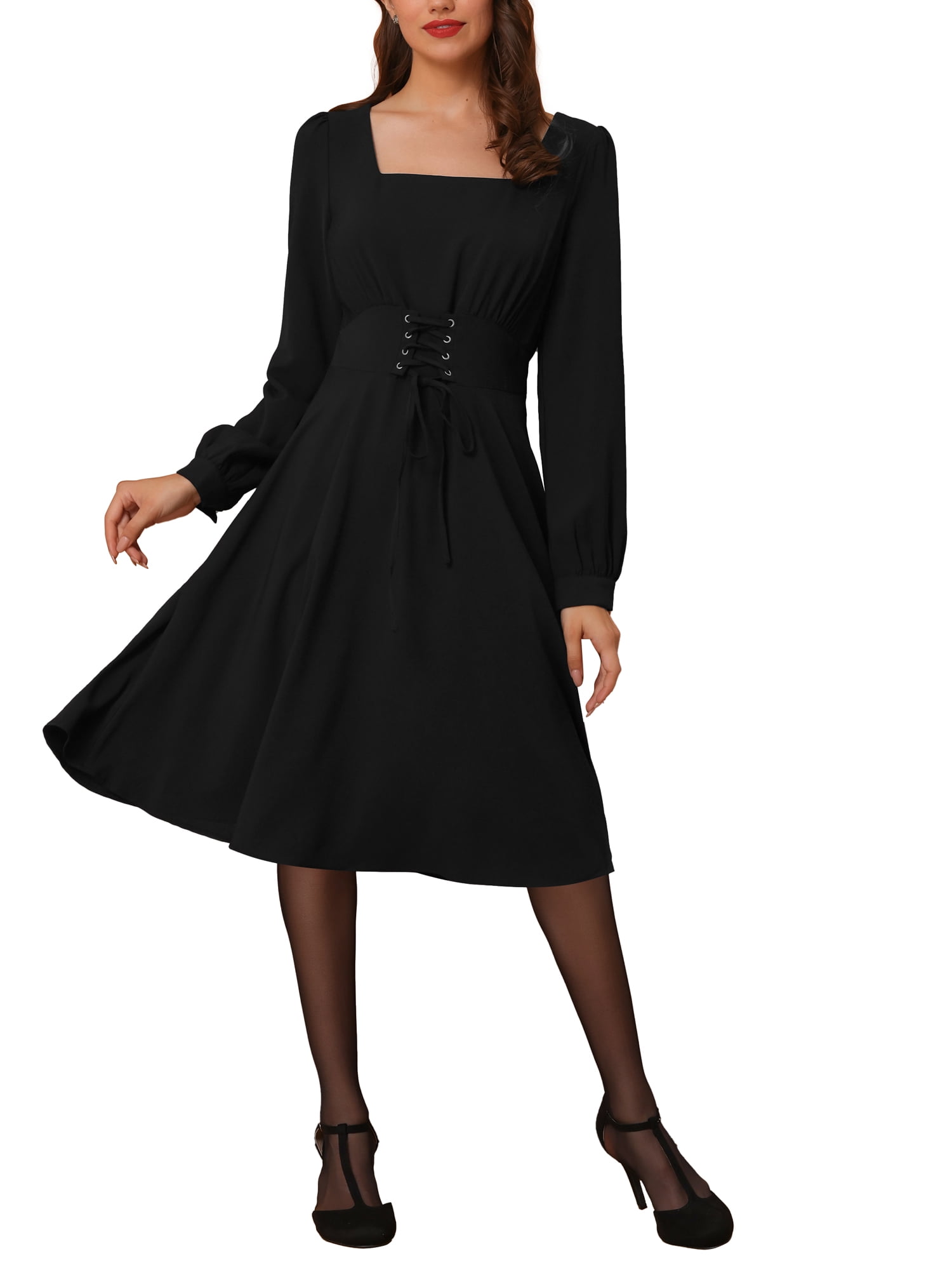 ADA BLACK LONG SLEEVE MIDI