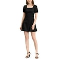thumbnail image 1 of Allegra K Women's Square Neck Puff Short Sleeve Elastic Cuff a Line Mini Dress, 1 of 6