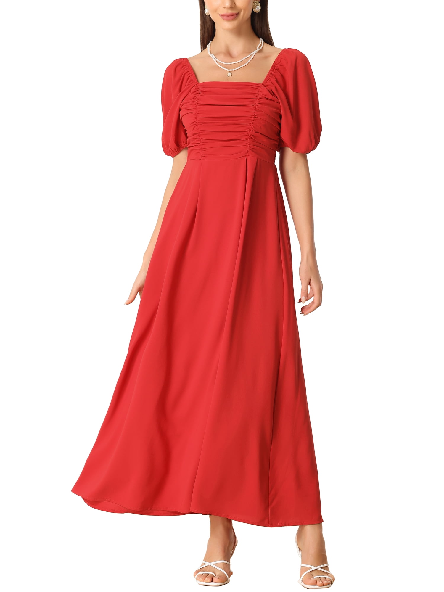 Allegra K Damen Business Kleid | Elegant & Schlicht | Mit Seitentaschen | Größen XS-XL