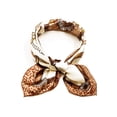 thumbnail image 1 of INSPIRE CHIC Women's Square Shaped Scarf Contrast Color Printed Scarves Kerchief Neckerchief Beige Chain 19.69x19.69", 1 of 2