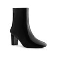 thumbnail image 1 of BLISSFUL STEP Women's Square Toe Side Zip Block Heels Ankle Boots Black 7, 1 of 7
