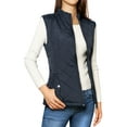 thumbnail image 1 of INSPIRE CHIC Women's Outerwear Vests Stand Collar Padded Gilet Zip Vest S Dark Blue, 1 of 5