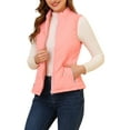 thumbnail image 1 of Allegra K Women's Stand Collar Lightweight Gilet Quilted Zip Vest, 1 of 7