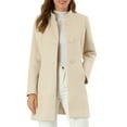 thumbnail image 1 of INSPIRE CHIC Women's Coat Mid Length Stand Collar Single Breasted Winter Outerwear Overcoat Beige L, 1 of 7