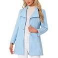 thumbnail image 1 of INSPIRE CHIC Women's Classic Stand Collar Long Sleeve Winter Belted Long Coat XS Light Blue, 1 of 9