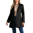 thumbnail image 1 of INSPIRE CHIC Women's Classic Stand Collar Long Sleeve Winter Belted Long Coat S Black, 1 of 9