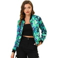 thumbnail image 1 of INSPIRE CHIC Women's Bomber Jacket Slim Fit Lightweight Zip Up Jacket L Green, 1 of 7
