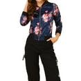 thumbnail image 1 of INSPIRE CHIC Women's Bomber Jacket Slim Fit Lightweight Zip Up Jacket XL Dark Blue, 1 of 8