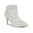 thumbnail image 1 of BLISSFUL STEP Women's Stiletto Heels Glitter Pointed Toe Ankle Boots Zipper Booties Silver 8, 1 of 7