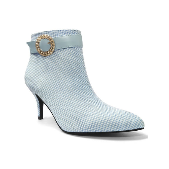 BLISSFUL STEP Women's Stiletto High Heels Mesh Fabric Ankle Boots