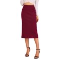 thumbnail image 1 of INSPIRE CHIC Women's Straight Skirt High Waist Midi Sweater Pencil Skirt XS Claret, 1 of 6