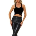 thumbnail image 1 of INSPIRE CHIC Women's Strappy Crop Tank Tops Sparkle Deep V Sleeveless Top XL Black, 1 of 6