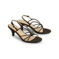 thumbnail image 1 of BLISSFUL STEP Women's Shoes Strappy Slingback Kitten Heel Sandals Coffee 8, 1 of 7