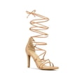thumbnail image 1 of BLISSFUL STEP Women Strappy Straps Lace Up Stiletto Heel Sandals Nude 10, 1 of 7