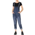 thumbnail image 1 of Allegra K Women's Stretch Skinny Pant Casual Overalls Denim Suspender Jumpsuit, 1 of 6