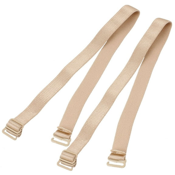 INSPIRE CHIC Women's Stretchy Material Metal Hook 1 Pair End Bra Straps Skin Color