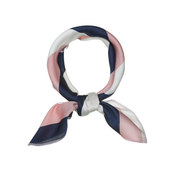 INSPIRE CHIC Women's Stripe Print Square Scarves Head Scarf Kerchief Pink White