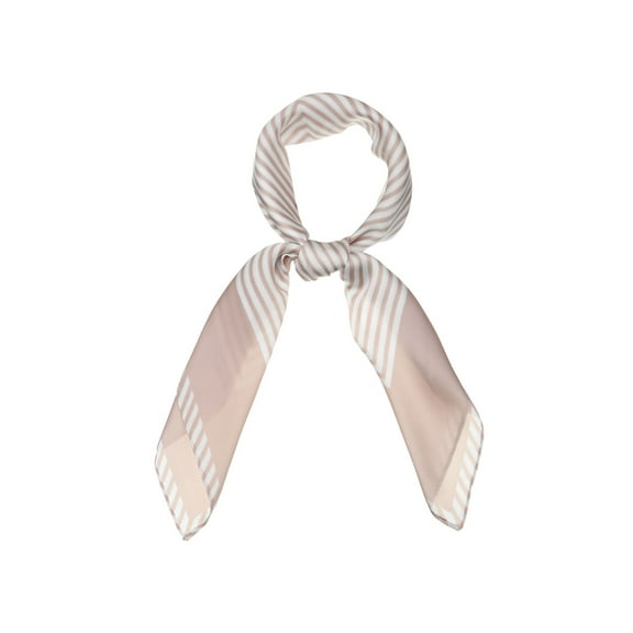 INSPIRE CHIC 70cm Women Stripe Print Square Scarves Kerchief Neck Scarf Neckerchief Headband 27.56*27.56'' Champagne