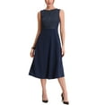thumbnail image 1 of INSPIRE CHIC Women's Striped Crew Neck Sleeveless Midi Work  Dress XS Dark Blue, 1 of 7