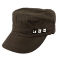 thumbnail image 1 of INSPIRE CHIC Women's Stud Decor Curved Visor Front Summer Peaked Cap Hat Coffee, 1 of 2