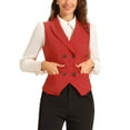 thumbnail image 1 of INSPIRE CHIC Women's Suit Vest Double Breasted Business Lapel Dressy Waistcoat Vest L Red, 1 of 7