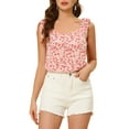 thumbnail image 1 of INSPIRE CHIC Women's Summer Floral Blouse Bow Tie Decor Casual Tank Tops M Pink, 1 of 8