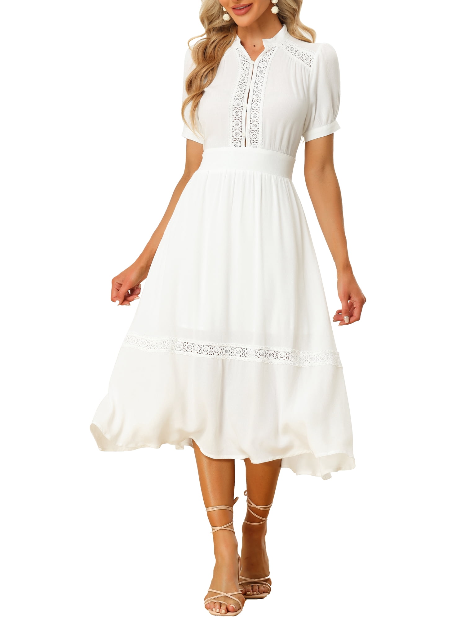Wenrine Womens Black Smocked High Slit Flowy Midi Dress main image 0