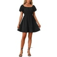 thumbnail image 1 of INSPIRE CHIC Women's Summer Off the Shoulder Puff Short Sleeve Strapless Mini Short Dress, 1 of 4