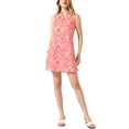 thumbnail image 1 of INSPIRE CHIC Women's Summer Retro Floral Print Sleeveless Casual Loose V Neck a Line Short Dress S Pink, 1 of 6
