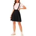 thumbnail image 1 of INSPIRE CHIC Women's Suspender Skirt Detachable Strap A-Line Lantern Skirt XS Black, 1 of 7