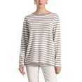 thumbnail image 1 of INSPIRE CHIC Women's Sweaters Long Sleeve Dressy Casual Striped Crewneck Pullover Tops, 1 of 5