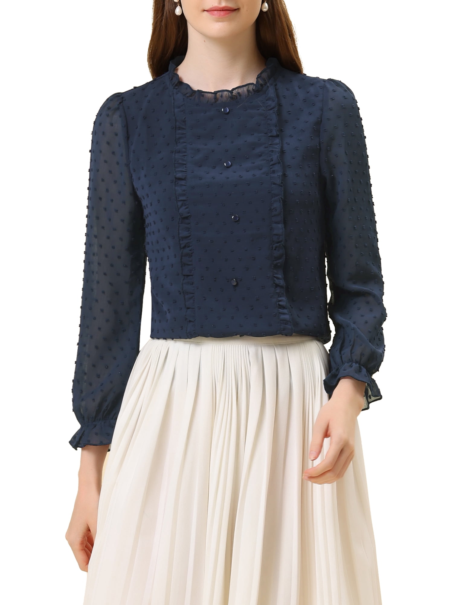 Puff Long Sleeve Blouse Dusty Blue