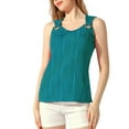 thumbnail image 1 of INSPIRE CHIC Women's Tank Tops Sleeveless Top Business Casual Scoop Neck Blouse Summer Shirts L Peacock Green, 1 of 6