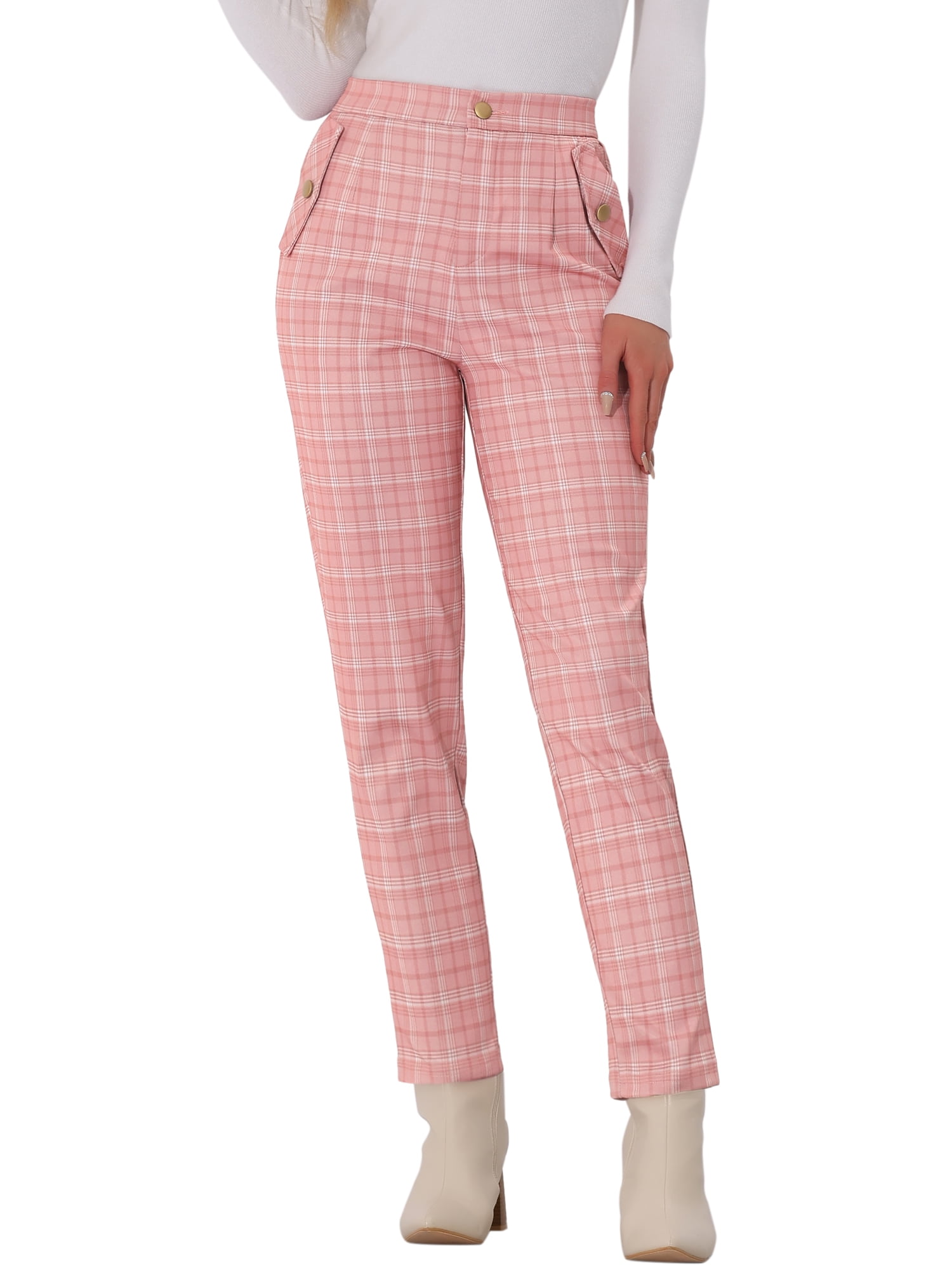 Womens Dress Pants Allegra K Women's Vintage Tartan Plaid Pants