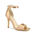 thumbnail image 1 of BLISSFUL STEP Women's Textured Square Toe Buckle Ankle Strap Stiletto Heel Sandals Rose Gold (Size 8.5), 1 of 7