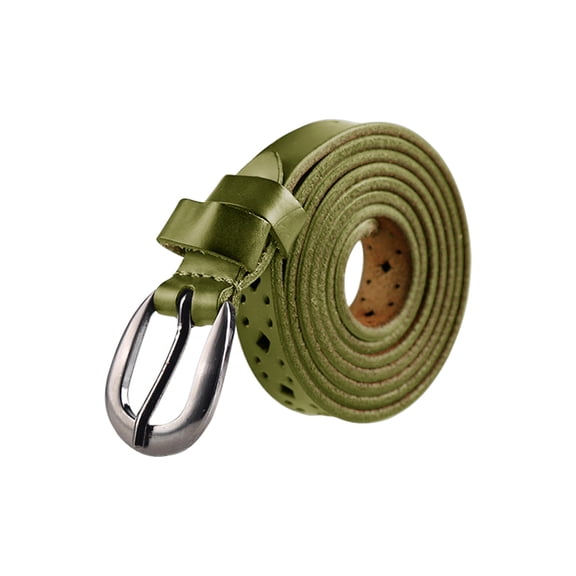 INSPIRE CHIC Women's Thin Hollow Out Single Pin Buckle Belt Width 3/4" Green 37 1/2"